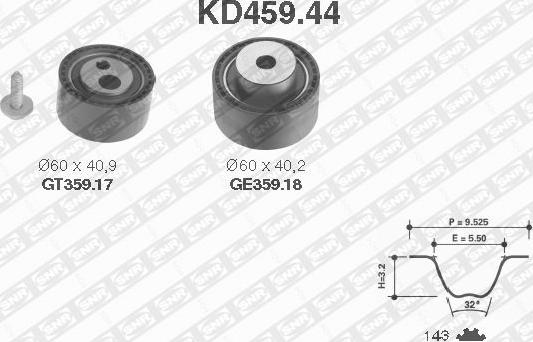 SNR KD459.44 - Kit cinghie dentate www.autoricambit.com