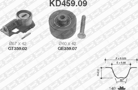 SNR KD459.09 - Kit cinghie dentate www.autoricambit.com