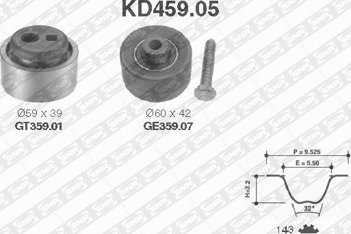 SNR KD459.05 - Kit cinghie dentate www.autoricambit.com