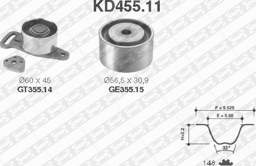 SNR KD455.11 - Kit cinghie dentate www.autoricambit.com