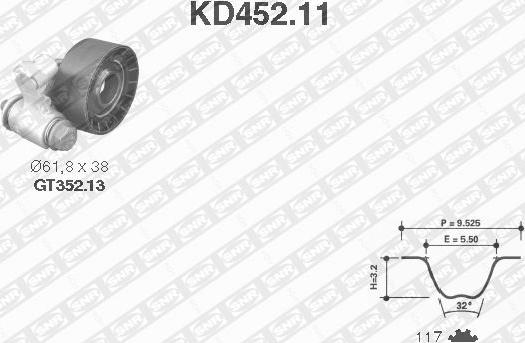 SNR KD452.11 - Kit cinghie dentate www.autoricambit.com