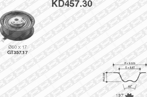 SNR KD457.30 - Kit cinghie dentate www.autoricambit.com