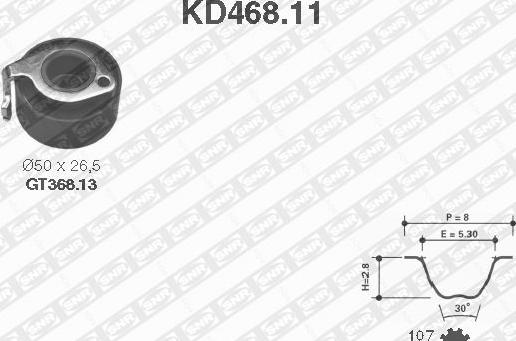 SNR KD468.11 - Kit cinghie dentate www.autoricambit.com