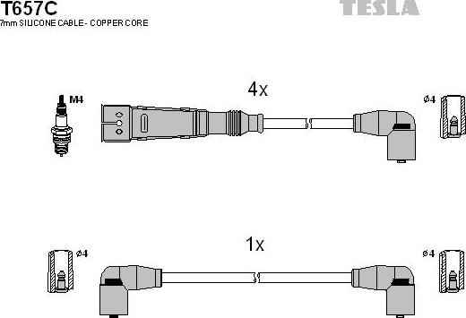 TESLA T657C - Kit cavi accensione www.autoricambit.com