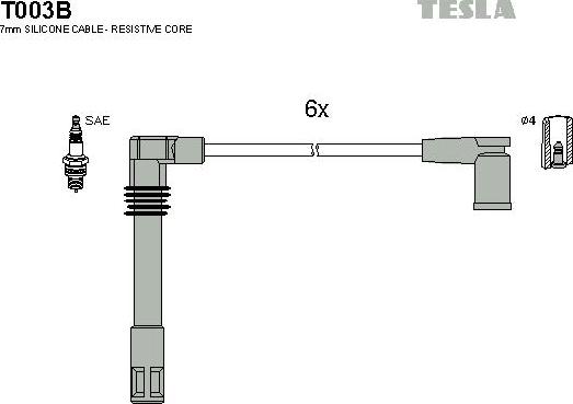 TESLA T003B - Kit cavi accensione www.autoricambit.com