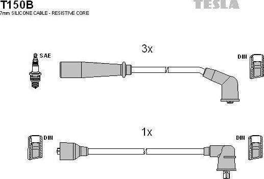 TESLA T150B - Kit cavi accensione www.autoricambit.com