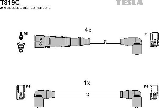 TESLA T819C - Kit cavi accensione www.autoricambit.com