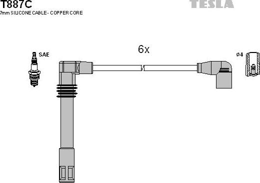 TESLA T887C - Kit cavi accensione www.autoricambit.com