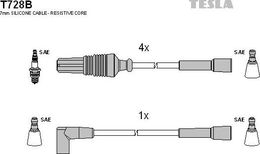 TESLA T728B - Kit cavi accensione www.autoricambit.com