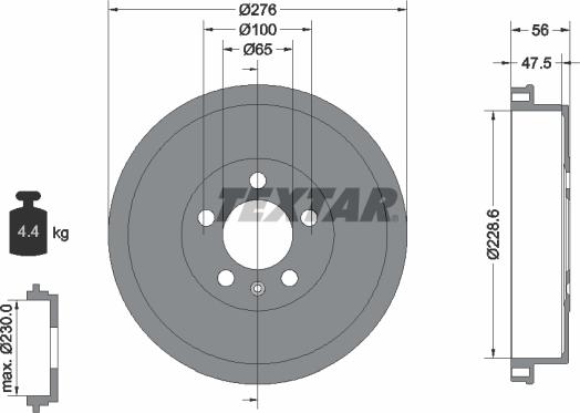 Textar 94044600 - Tamburo freno www.autoricambit.com