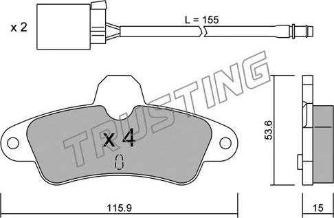 Trusting 145.0W - Kit pastiglie freno, Freno a disco www.autoricambit.com