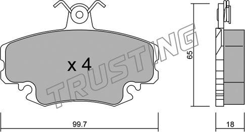 Trusting 122.0 - Kit pastiglie freno, Freno a disco www.autoricambit.com
