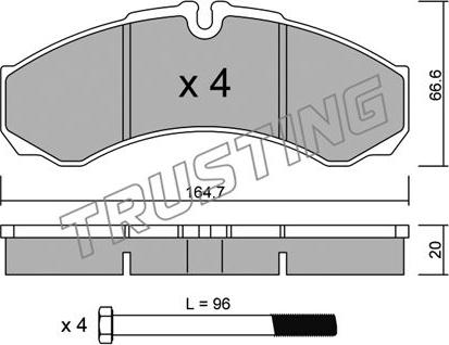 Trusting 221.0 - Kit pastiglie freno, Freno a disco www.autoricambit.com