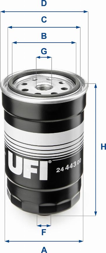 UFI 24.443.00 - Filtro carburante www.autoricambit.com