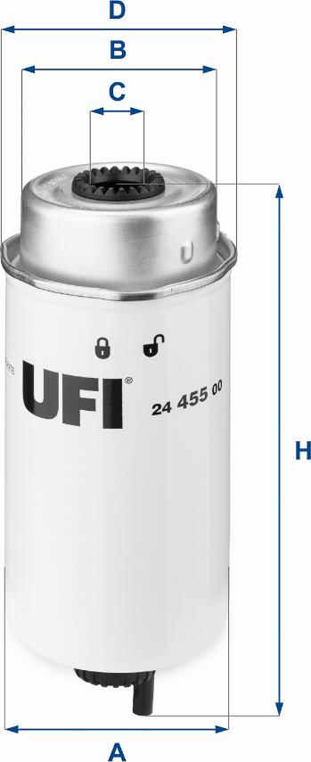 UFI 24.455.00 - Filtro carburante www.autoricambit.com