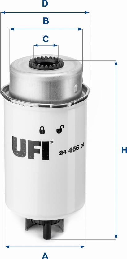 UFI 24.456.00 - Filtro carburante www.autoricambit.com