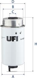 UFI 24.457.00 - Filtro carburante www.autoricambit.com