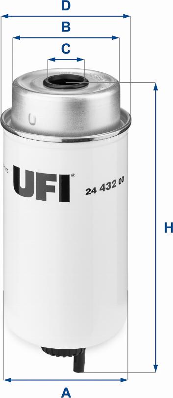 UFI 24.432.00 - Filtro carburante www.autoricambit.com