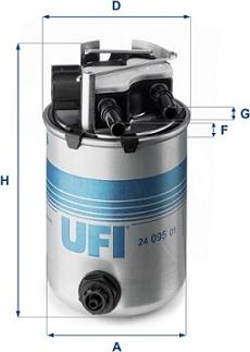 UFI 24.095.01 - Filtro carburante www.autoricambit.com