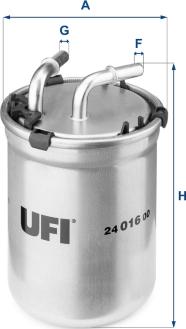 UFI 24.016.00 - Filtro carburante www.autoricambit.com