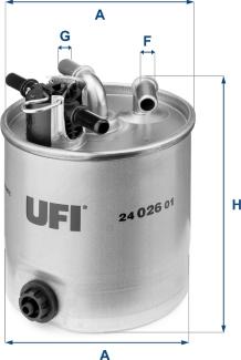 UFI 24.026.01 - Filtro carburante www.autoricambit.com
