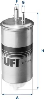 UFI 24.116.00 - Filtro carburante www.autoricambit.com