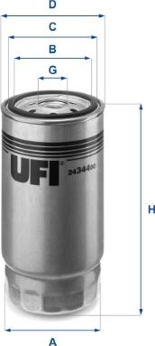 UFI 24.344.00 - Filtro carburante www.autoricambit.com