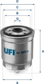 UFI 24.350.00 - Filtro carburante www.autoricambit.com