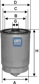 UFI 24.350.01 - Filtro carburante www.autoricambit.com