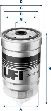 UFI 24.351.00 - Filtro carburante www.autoricambit.com