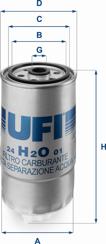 UFI 24.H2O.01 - Filtro carburante www.autoricambit.com