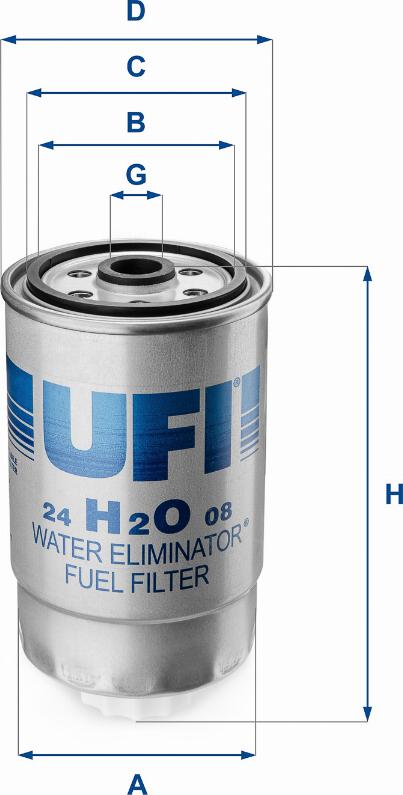 UFI 24.H2O.08 - Filtro carburante www.autoricambit.com