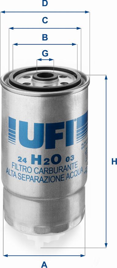 UFI 24.H2O.03 - Filtro carburante www.autoricambit.com