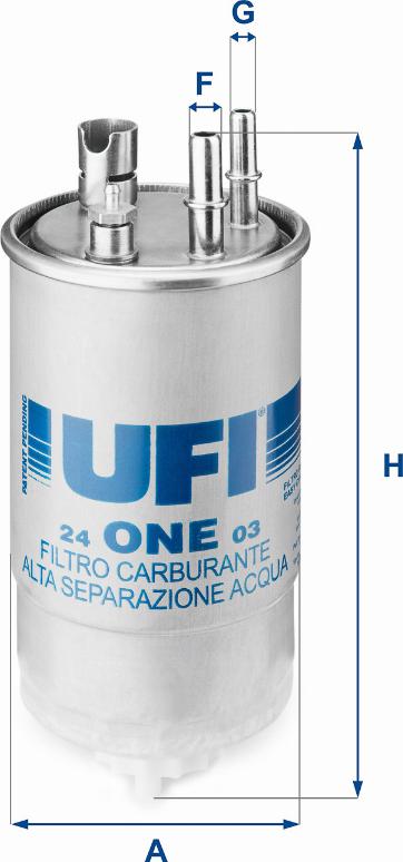 UFI 24ONE03 - Filtro carburante www.autoricambit.com