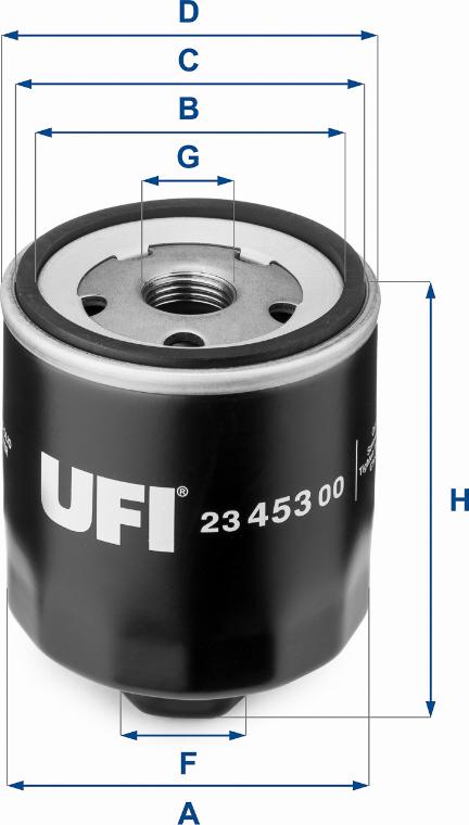 UFI 23.453.00 - Filtro olio www.autoricambit.com