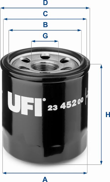 UFI 23.452.00 - Filtro olio www.autoricambit.com