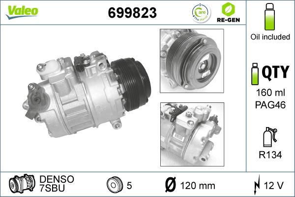 Valeo 699823 - Compressore, Climatizzatore www.autoricambit.com