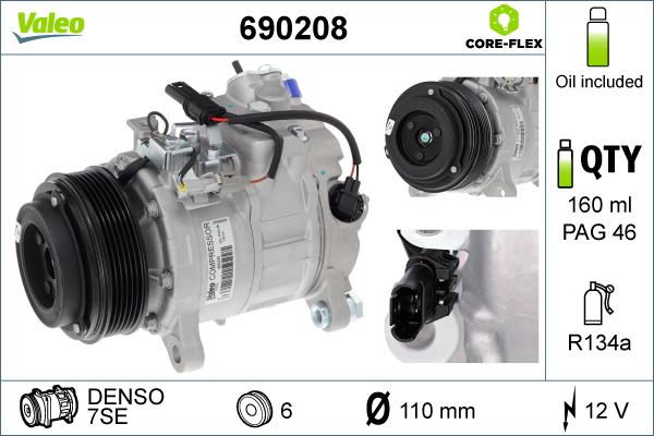 Valeo 690208 - Compressore, Climatizzatore www.autoricambit.com