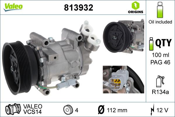 Valeo 813932 - Compressore, Climatizzatore www.autoricambit.com