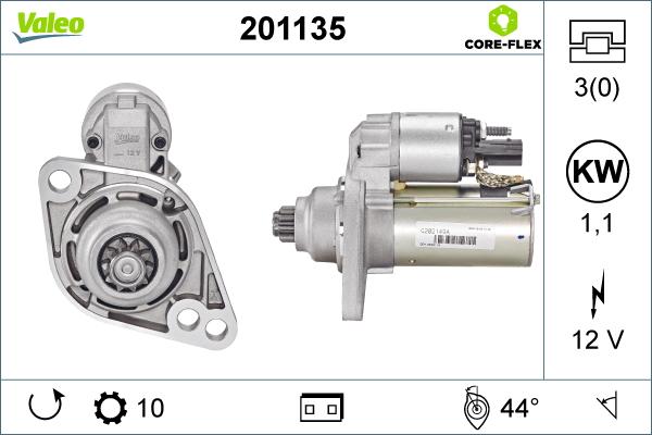 Valeo 201135 - Motorino d'avviamento www.autoricambit.com