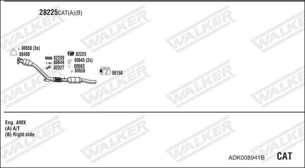 Walker ADK008941B - Impianto gas scarico www.autoricambit.com