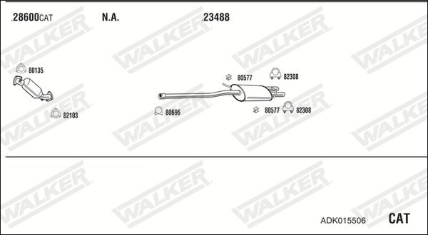 Walker ADK015506 - Impianto gas scarico www.autoricambit.com