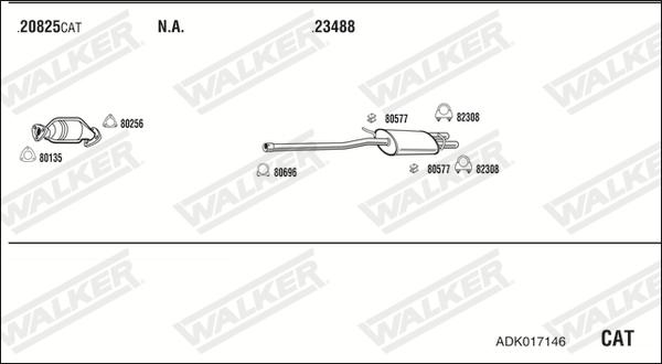 Walker ADK017146 - Impianto gas scarico www.autoricambit.com