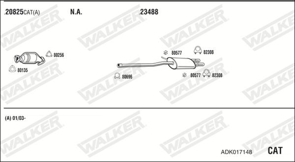 Walker ADK017148 - Impianto gas scarico www.autoricambit.com