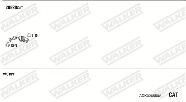 Walker ADK026550A - Impianto gas scarico www.autoricambit.com