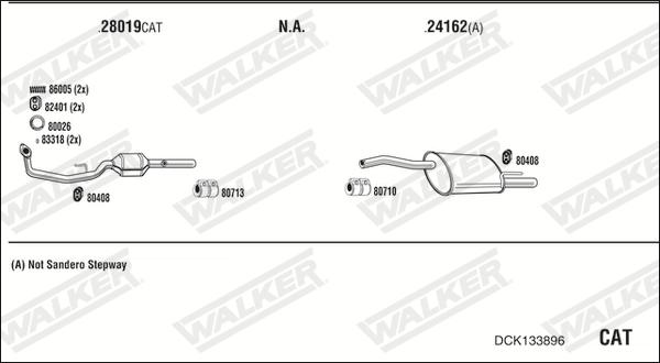 Walker DCK133896 - Impianto gas scarico www.autoricambit.com