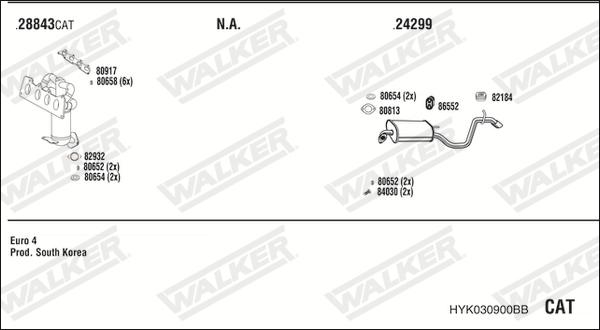 Walker HYK030900BB - Impianto gas scarico www.autoricambit.com