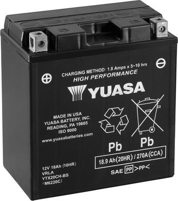 Yuasa YTX20CH-BS - Batteria avviamento www.autoricambit.com